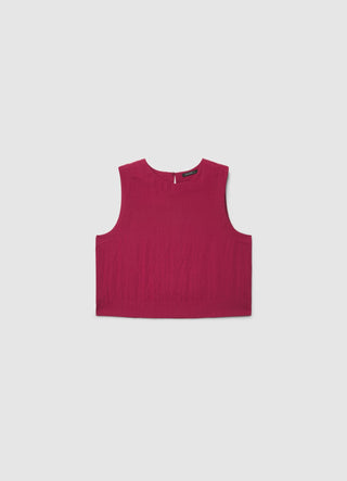 Sleeveless solid-colour blouse