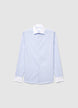 Chemise slim rayée avec col contrastant - S