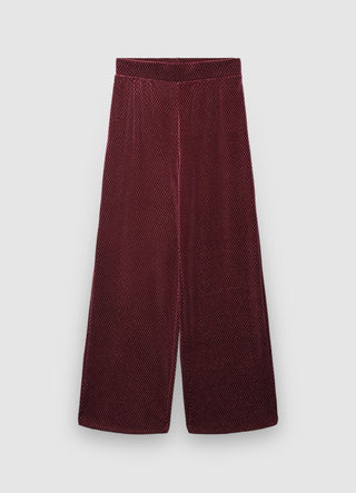 Palazzo chenille trousers with a shimmering effect