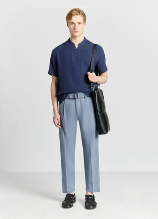 Camicia con collo alla coreana e bottoni