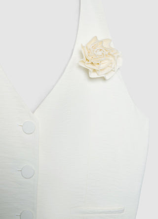 Gilet halter con fiore