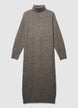 Langes Rollkragenkleid aus Strick - XS