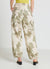 Cargo trousers with camouflage print and drawstring