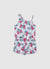 Tutina corta monospalla con stampa Stitch