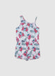 One-shoulder short romper with Stitch print - 6-7