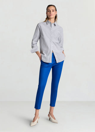 Zigarettenhose aus Baumwoll-Satin