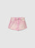 Shorts in denim con strass effetto slavato