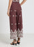 Culotte trousers with floral embroidery