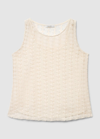 Crochet tank top with round neckline