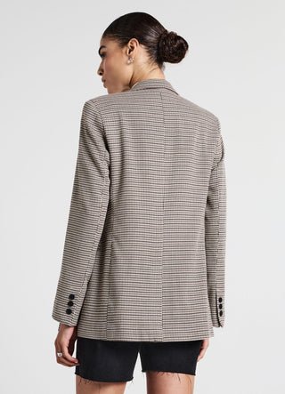 Double-breasted houndstooth jacket