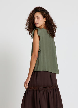 Blouse à manches volantées