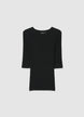 Solid colour ribbed T-shirt - XS