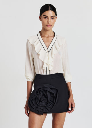 Blusa rouches profili contrasto