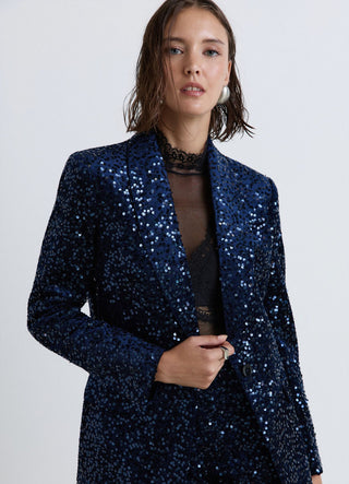 Giacca monopetto con paillettes