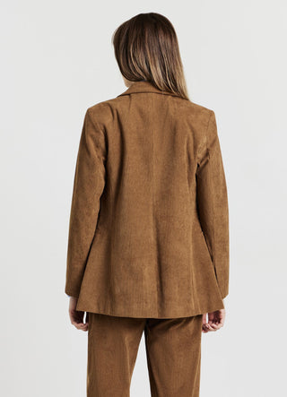 Zweireihige Jacke in Samtoptik
