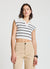 Gilet a righe con colletto polo
