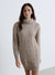 Knitted turtleneck dress with cable knit pattern