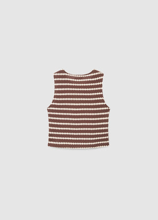 Top crop in maglia a righe