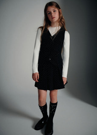 Gilet a pois con bottoni