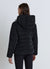 Short fitted padded jacket with hood