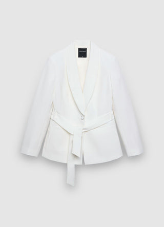 Einreihige Jacke mit Taillengürtel