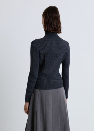 Cable-knit turtleneck jumper