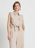 Camicia smanicata in misto lino con nodo