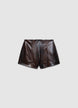 Shorts effetto pelle a stampa pitonata - XS