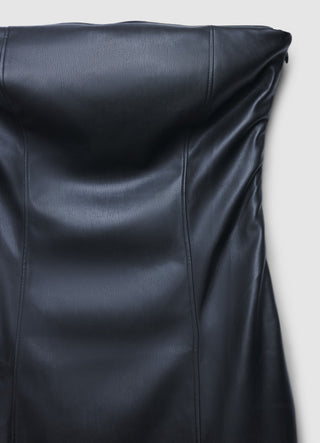Vestito effetto pelle con frange