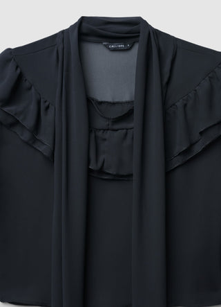 Bow and frill blouse