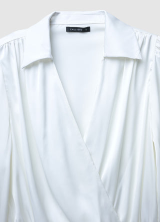 Body-Bluse aus Satinimitat