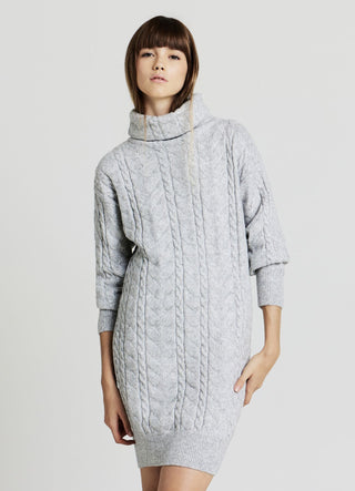 Turtleneck cable knit dress