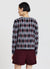Crew neck cardigan with diamond pattern