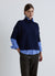 Maglia con collo cratere e maniche a 3/4