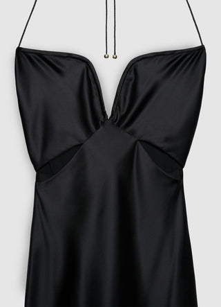 Vestito midi con scollo a V e cut-out