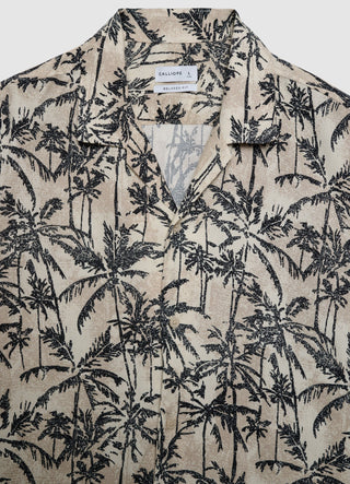 Camicia bowling con stampa palme