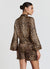Animal print satin-like kimono shirt