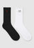 Pack 2 calzini a costine con ricamo