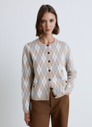 Cardigan con motivo a rombi