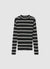 T-shirt a righe con collo alto