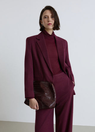 Einreihiger Blazer in Uni-Farbe
