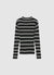 T-shirt a righe con collo alto