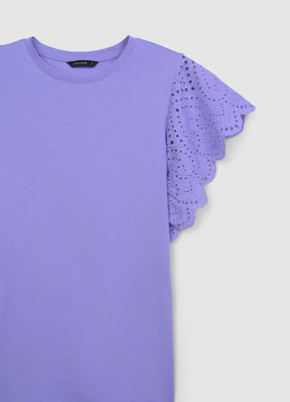 T-shirt volant sangallo