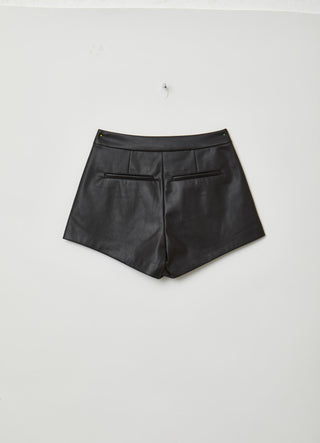 Shorts effetto pelle con tasche laterali