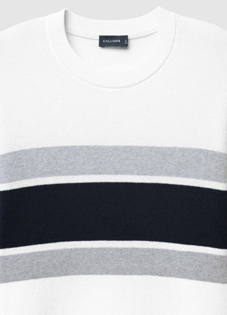Crew neck jumper with stripes