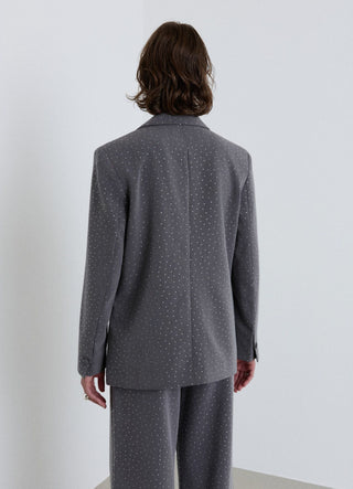 Giacca monopetto con strass all over