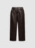 Pantaloni straight in similpelle intrecciata