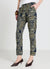 Trousers with foliage print and drawstring