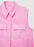 Camicia smanicata in misto lino con nodo