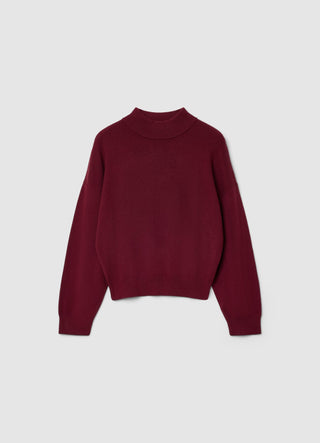 Solid colour Perkins collar jumper